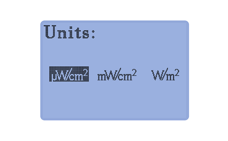 紫外線強(qiáng)度檢測(cè)儀UVA LED-X3探頭單位切換功能 紫外線強(qiáng)度檢測(cè)儀UVA LED-X3探頭單位切換功能